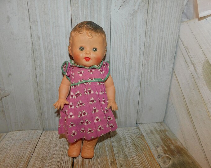 Vintage Rubber Doll With Molded Hair Vintage Small Doll Etsy