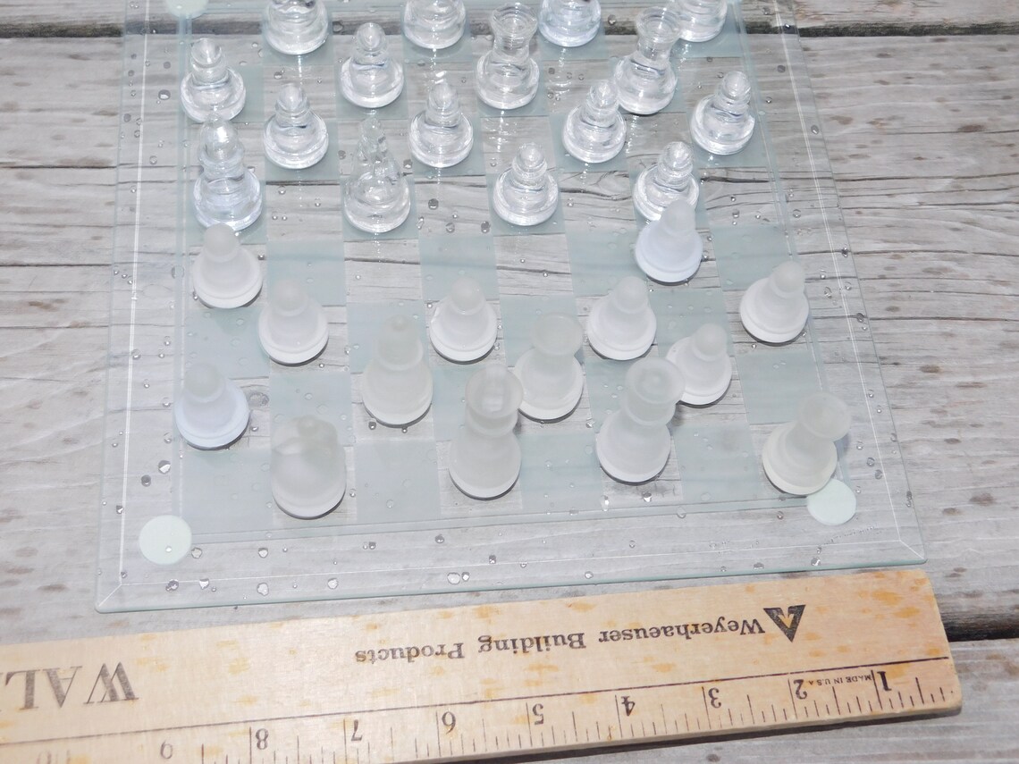 Vintage Glass Chess Set Chess Set Family Game Night Gift Etsy