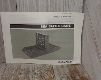 Vtg Sea Battle Instructions, Sea Battle Game Parts INSTRUCTIONS ONLY