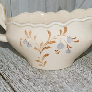 Gravy Boat Brown Blue Flower Frilly Gravy Boat Flower Gravy boat, Table Smalls Tableware, Vintage Dishes Prop Gift Daysgonebytreasures *c
