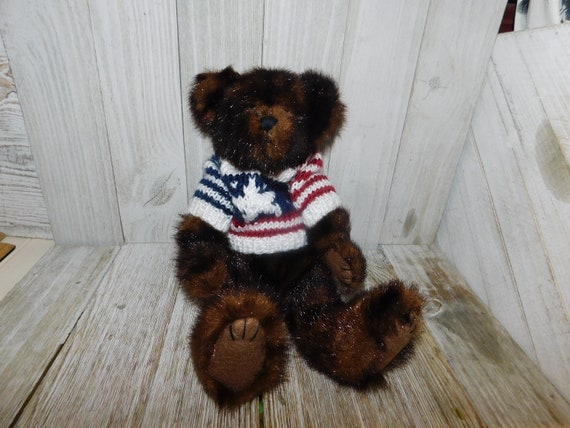 TEDDY BEAR Dark Brown Bear w Sweater Vintage Plushie Teddy Bear Plushie Animals Stuffed Animal Memories Gift Prop Daysgonebytreasures *y