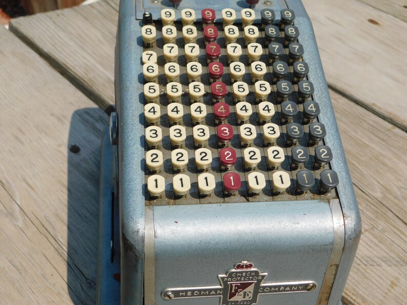 Hedman Company Check Protector Printer Machine, Vintage Office, Vtg ...