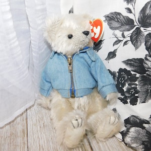 TY  Beanie Babie Mckinley,  Vintage Ty Teddy Bear with Jacket on, Vintage Stuffed Bear, Vintage Stuffed Toy, Vintage Teddy Bear, Memories, *