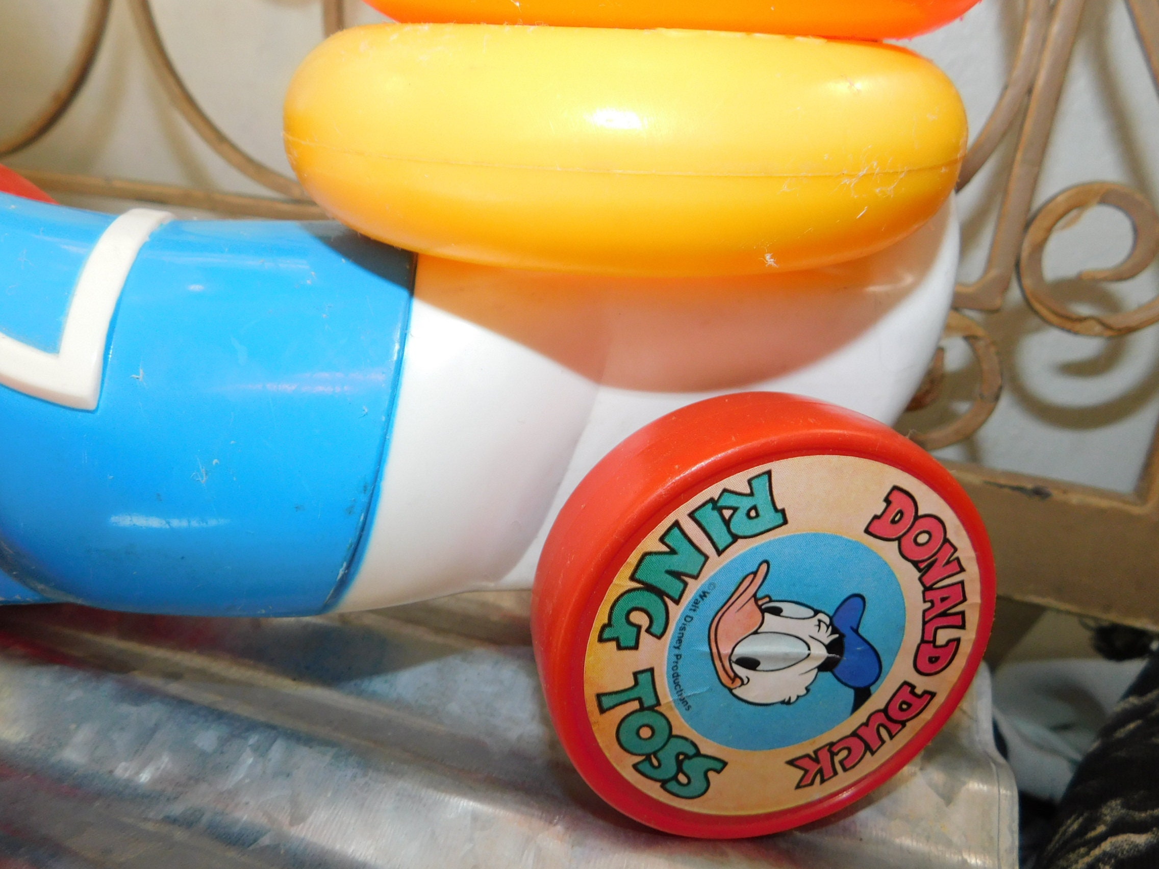 Donald Duck Ring Toss Toy Disney Illco Toys Vintage Toys Etsy