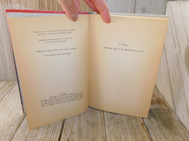 May include: A close-up of the copyright and publishing information page of a book. The text reads "Published by The World Publishing Company, 2231 West 110th Street, Cleveland 2, Ohio. Published simultaneously in Canada by Nelson, Foster & Scott Ltd."