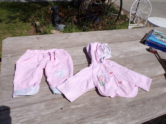 Pink Corduroy 2 Pc Girls Outfit,  18 Months Sz, Toddler Pants Jacket Outfit, Vtg Girl Clothes, Memories, Gift, Daysgonebytreasures  *y