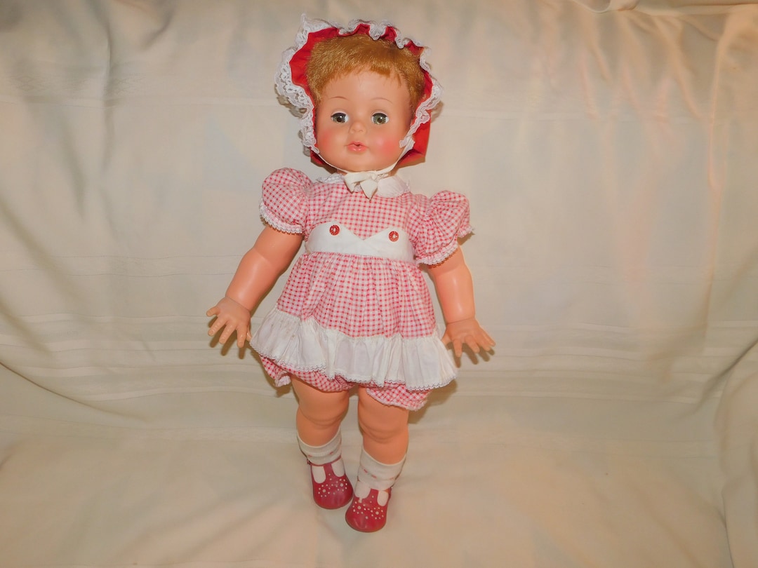 Vintage Ideal Kissy Doll 22 in Tall 1960's, She Works, Vintage Doll