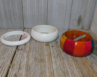 Bangle Bracelet YOU CHOOSE Thick Bangle Bracelet Thin Bangle Bracelet White Bangled Bracelet  Boho Bracelet  Daysgonebytreasures **
