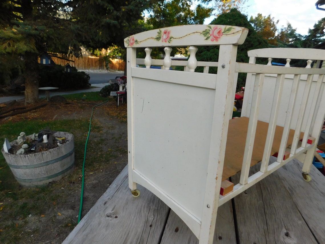 Vintage Wood Doll Crib Vintage Wood Doll Bed Vintage Home Etsy