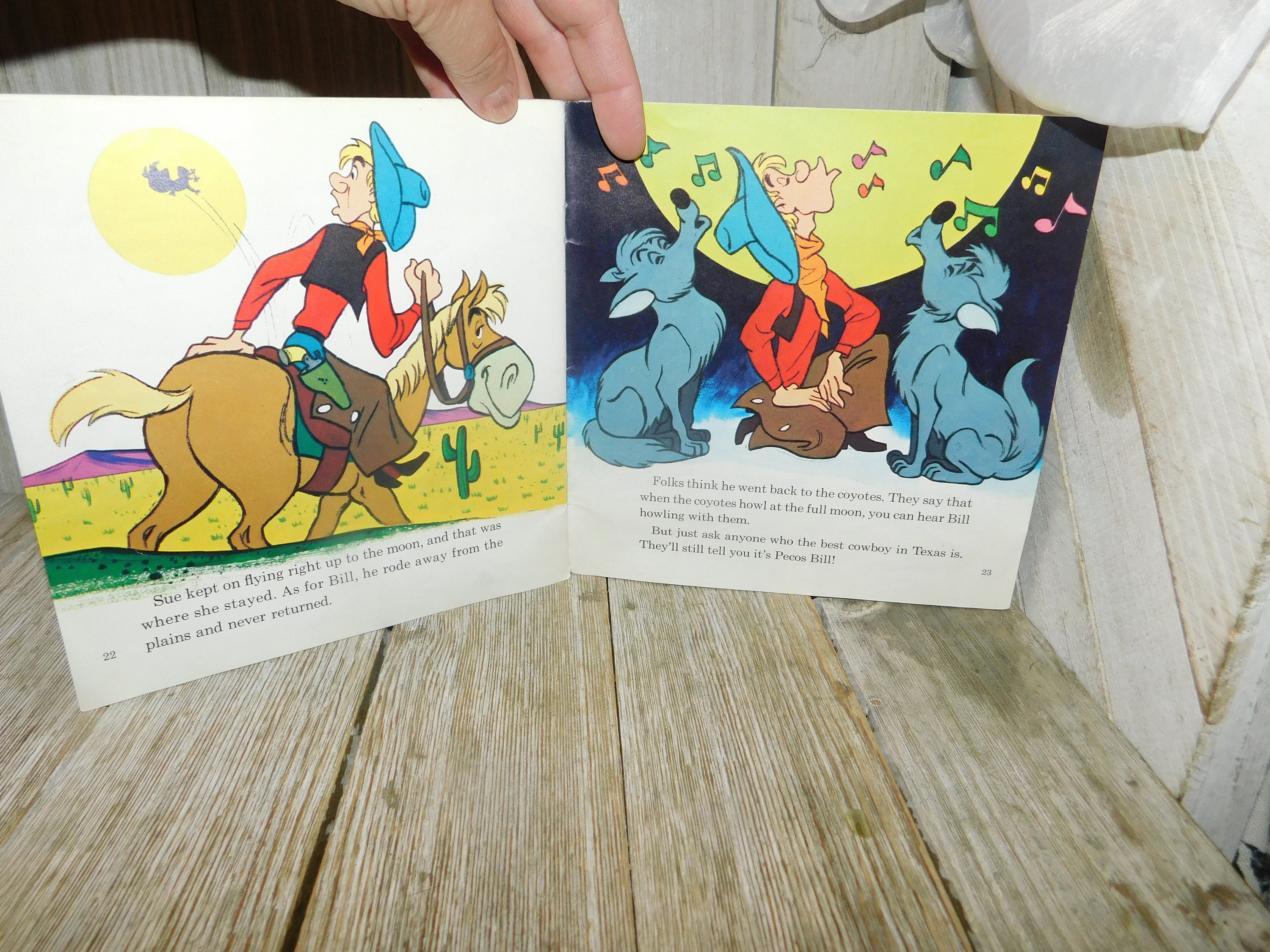 Vtg Pecos Bill Walt Disney's See Hear and Read Book RA 30 - Etsy