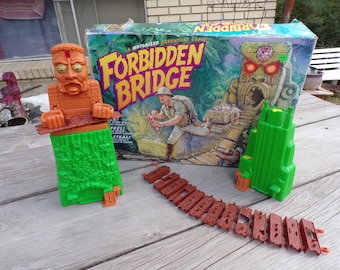 Vtg Forbidden Bridge GAME PARTS ONLY, Crafts Game Part Replacements, Idol, Bridge, Cliff, Memories, Gift Daysgonebytreasures  *y