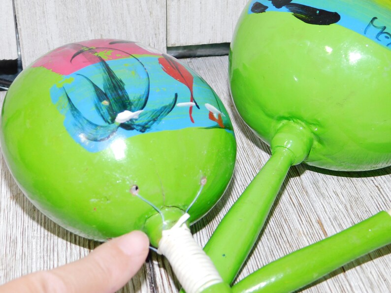 Vintage Green Maracas Musical Shakers Rattles Mexico Music Etsy