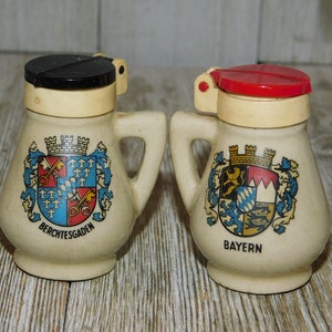 Beer Stein Tiny Shakers, Salt Pepper Shakers,  Vintage Tableware, Kitchen Decor, Memories, Gift, Prop, Memories, Daysgonebytreasures *