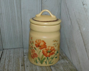 Treasure Craft Wildflowers Flowers Smallest Canister, Vintage Canister, Small Canister,  Flower Canisters Made in USA,Memories **