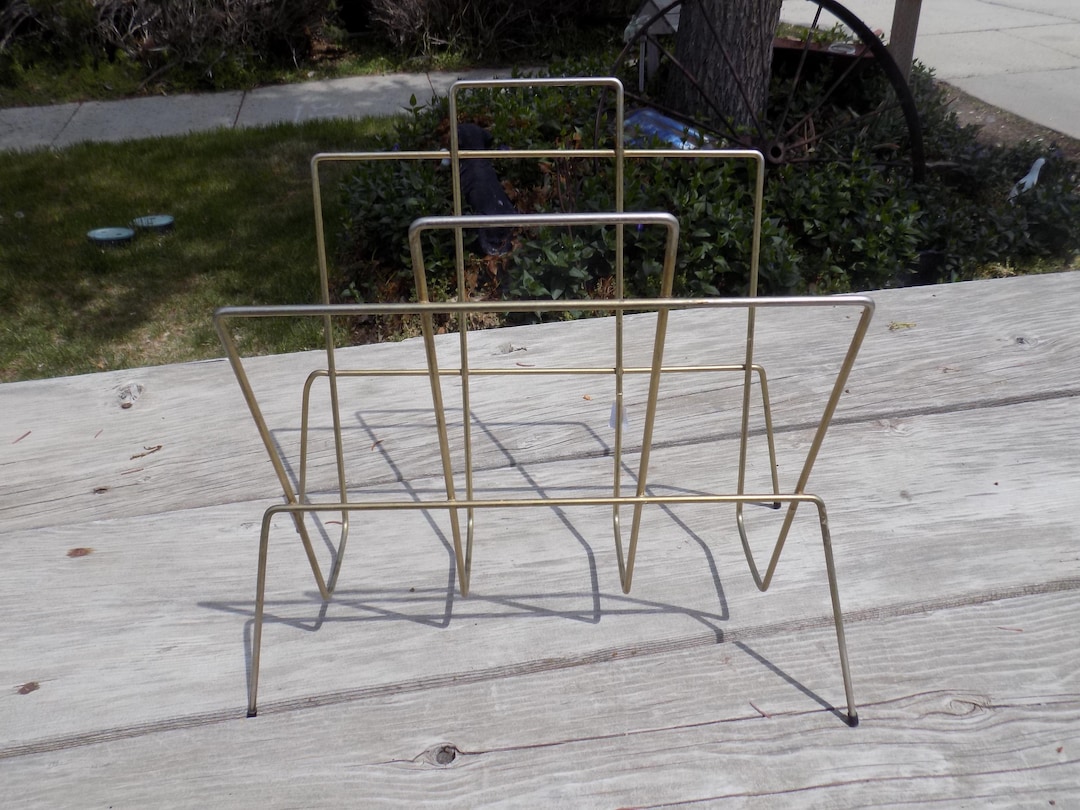 MAGAZINE RACK 60s Metal Storage, Retro Home Decor, Memories, Gift, Prop ...