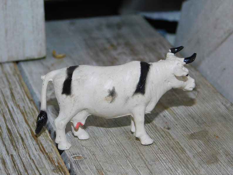 Vintage Miniture Toy Cow Small Plastic Cow Farm Toys Farm Etsy