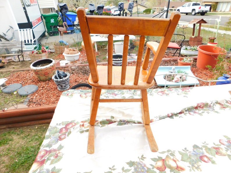 Vintage Wooden Childs Small Rocking Chair Vintage Toy Rocking Etsy