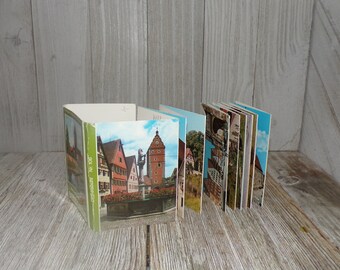 Accordion Postcard Album For DINKELSBUHL Mini Postcards, Travel Postcard Book, Memories, Gift, Prop, Daysgonebytreasures *