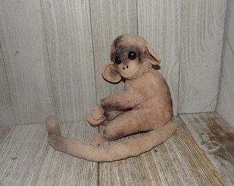 Vtg KAMAR Monkey 1965, Plush Monkey, Vtg Stuffed Animal, Vintage Toys, Brown, Prop, Gift Childhood Memories Daysgonebytreasures  *