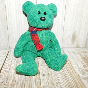 Ty Beanie Babie Green Wallarace Bear 99, Vintage Ty Stuffed Animal, Vintage Ty Stuffed Bear, Vintage Stuffed Animal, Vintage Toy, *