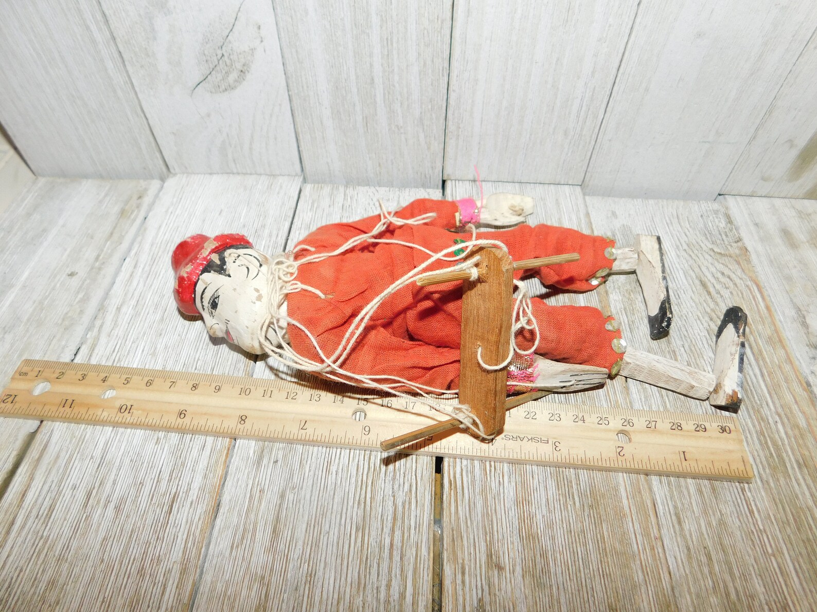 Vintage Orange Wood Puppet Vintage Puppet Wood Etsy