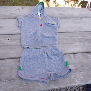 Sweater Short Sleeve Top and  Shorts, Short Sets, Vintage Children Clothes, Girls Clothing, Memories, Gift, Prop, Daysgonebytreasures *