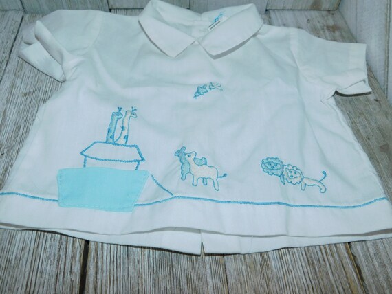 Boy Top, Embroidery Baby Boy Top, Vtg Baby Top, Vintage Baby Clothing, Children's Clothing, Baby Gift, New mom Gift, Daysgonebytreasures,*y