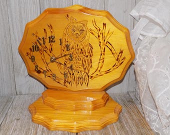 OWL CLOCK  NOT Working, Wood Burned Clock, Owl, Grandpas Cabin, Farmhouse Decor, Woods, Memories, Gift, Prop, Daysgonebytreasures