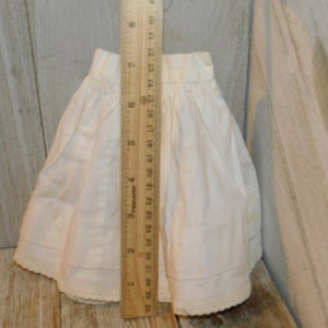 Doll Skirt White Small, Handmade Doll Skirt, Vint Doll Clothing, Bear Clothes, Childhood Memories, Gift, Prop, Daysgonebytreasures *y image 6