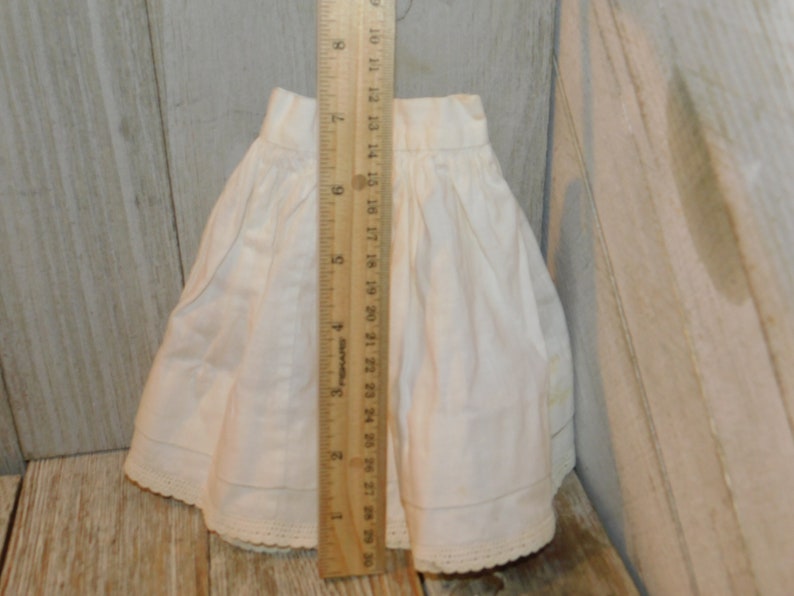 Doll Skirt White Small, Handmade Doll Skirt, Vint Doll Clothing, Bear Clothes, Childhood Memories, Gift, Prop, Daysgonebytreasures *y image 6