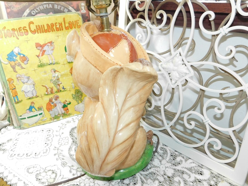 Cabin Decor Squirrel Vintage Lamp Animal Factory Squirrel 77 Child room decor Wild Life Animal Lamp Vintage Table Lamp Country Decor