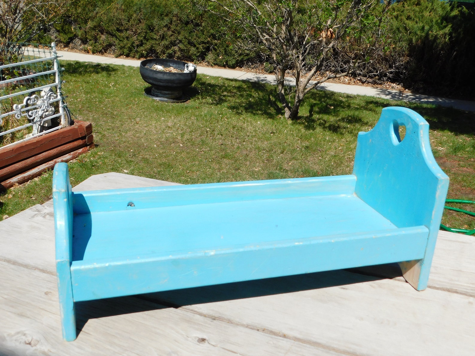 Vintage Wooden Doll Bed Long Doll Bed Vintage Doll Etsy