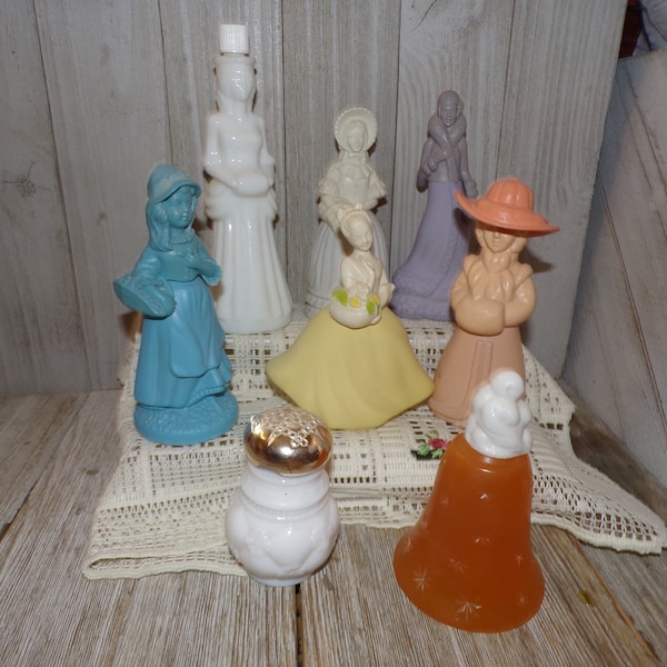 Vtg Avon Perfume Bottles YOU PICK Charisma Roaring Twenties Fashion Victorian Girl Bottle Cotillion Little Kate Honesty Bell Bird Paradise *