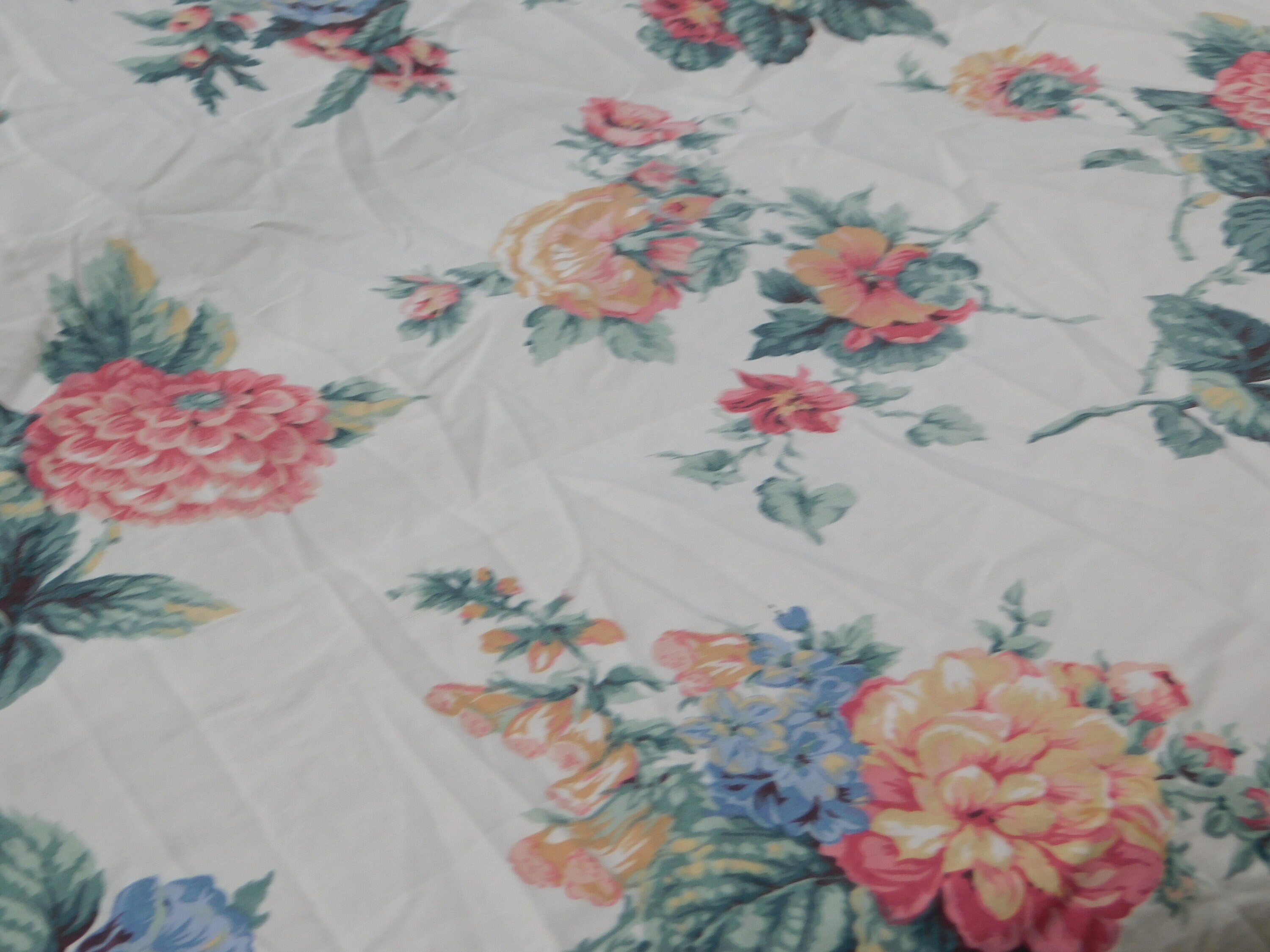 Vintage Floral Fitted Full Size Flat Sheet Vintage Fitted | Etsy