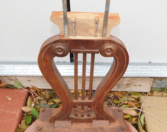 Vintage Harp Table Piece, Repurpose Table  Piece,  Harp Wood Piece, Craft, Wood Harp, Prop, Memories, Daysgonebytreasures