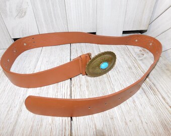 Vintage Girls Western Belt with Studs and Blue Stones, Cowgirl Belt, Western Clothing,