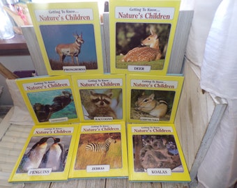 Vtg Getting to Know Nature's Children Set of Books, Nature Book, Hardcover Book, Learning, Animals, Homeschool, Daysgonebytreasures *