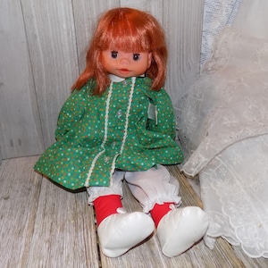 Dolls By Pauline 1984, Red Hair Doll, Cloth Body Doll, 1980 s Doll, Vintage Doll, Memories, Gift, Prop, Daysgonebytreasures *y
