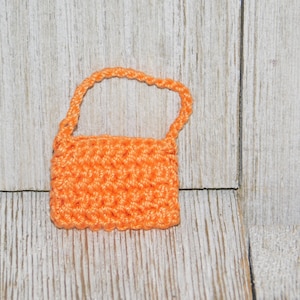Crocheted or Knitted Orange Fashion Doll Purse, Doll Purse, Orange doll Purse, Vintage Doll Purse, Memories, Daysgonebytreasures,**