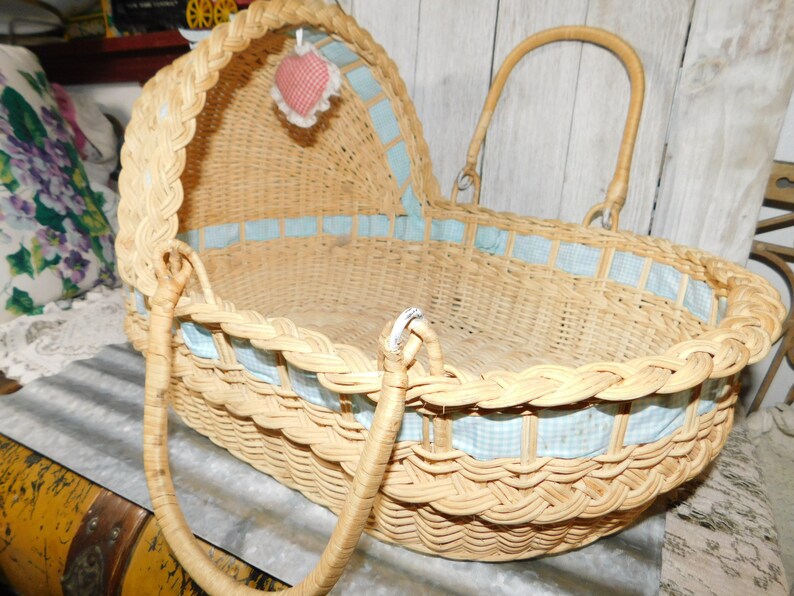 wicker doll bed