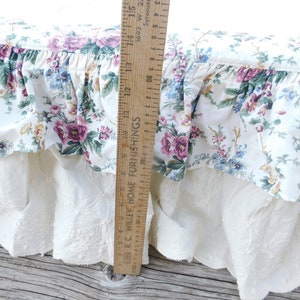 Vintage Bed Skirt or Dust Ruffle for Twin Bed, Embroidery Ruffled Bed ...