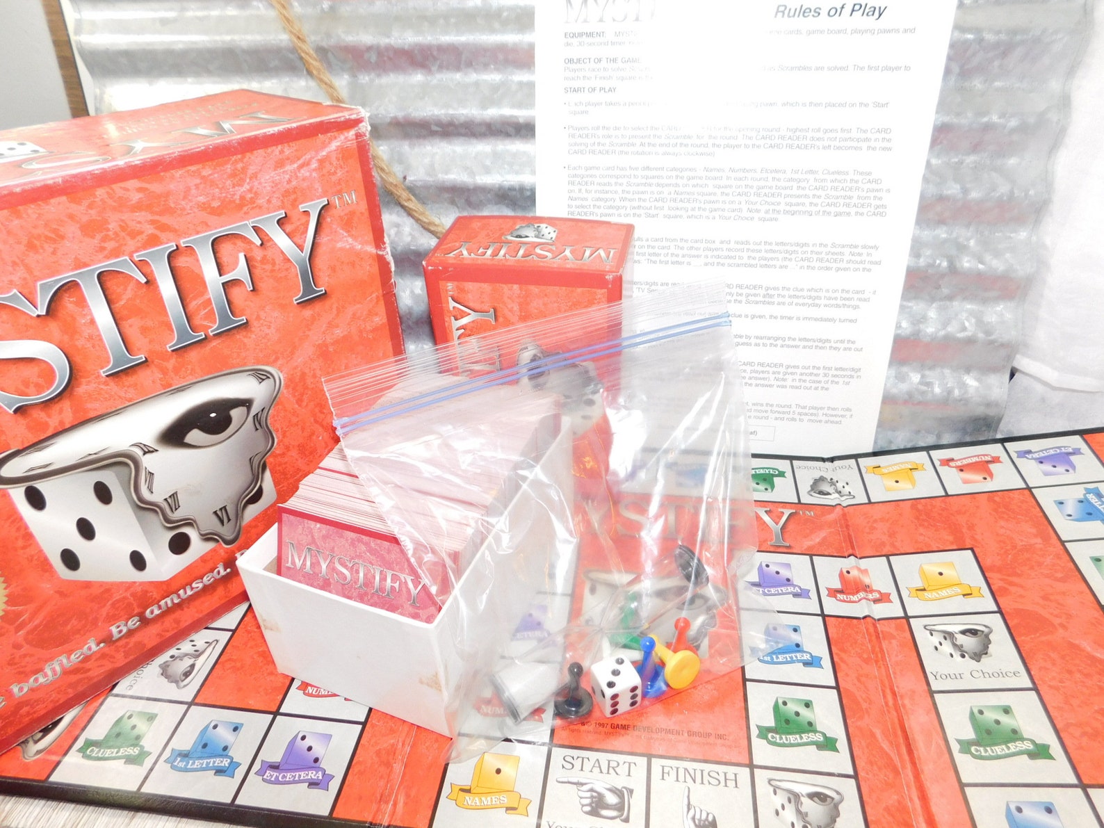 Mystify Board Game Be Baffled Be Amused Be Mystified 1997 Etsy