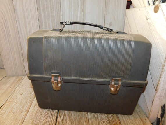 Vintage Plastic Lunch Box, Black Lunch Box, Charlie B… - Gem