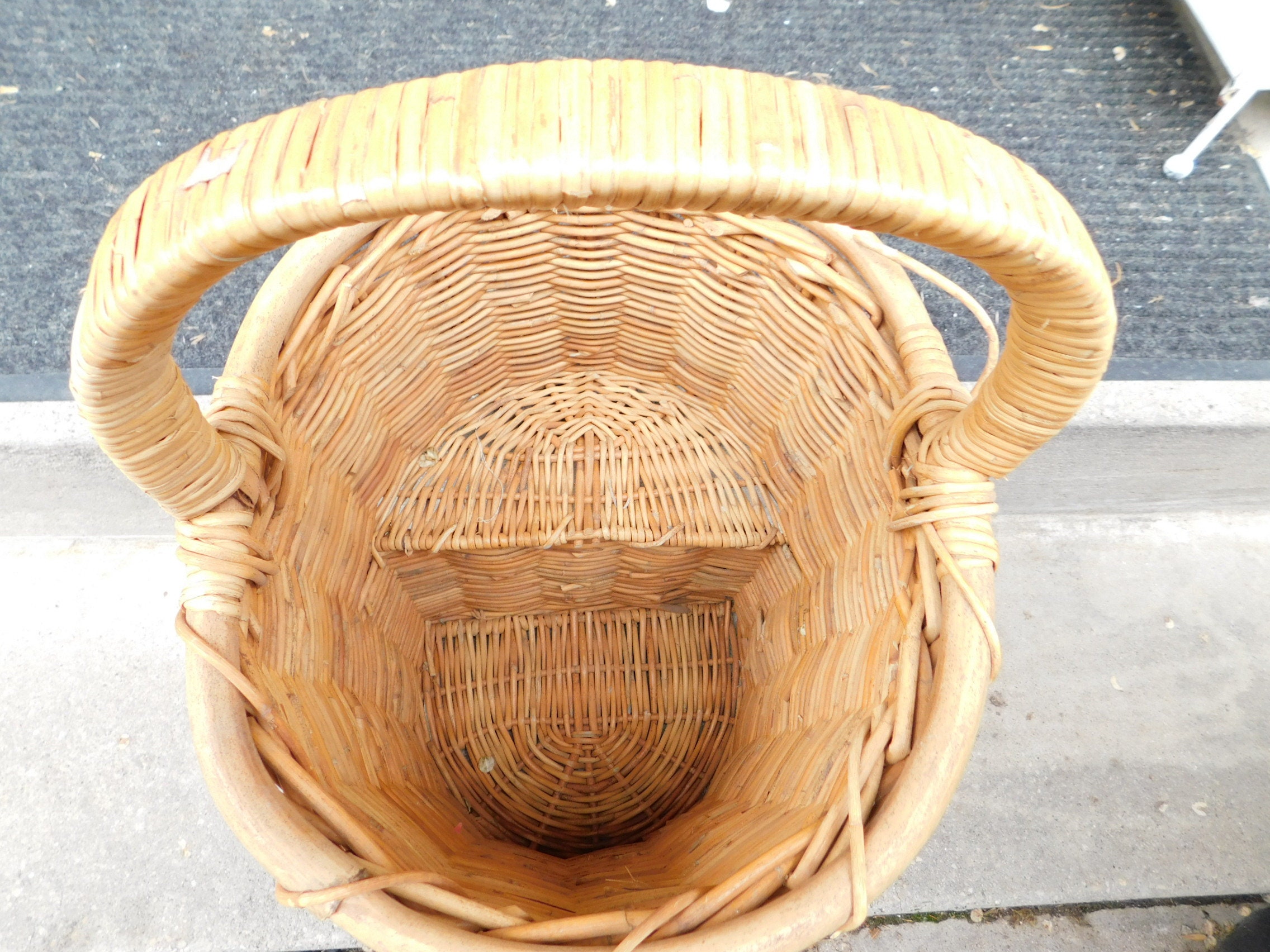 Stair Way Basket Wicker stairway basket Basket Vintage Etsy