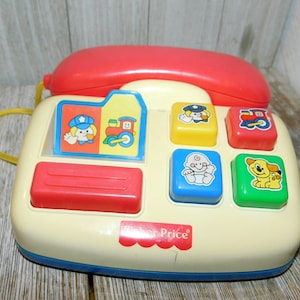 Vtg Fisher Price Ring n Rattle Phone Toy 1998 Works Teaches Colors Sounds Vintage Toys Preschooler Toy Phone Memories Daysgonebytreasure image 1