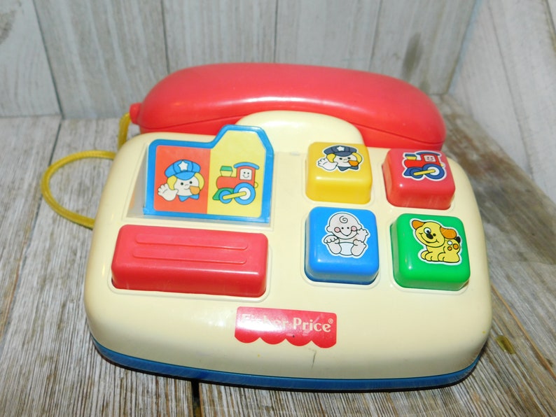 Vtg Fisher Price Ring n Rattle Phone Toy 1998 Works Teaches Colors Sounds Vintage Toys Preschooler Toy Phone Memories Daysgonebytreasure image 1