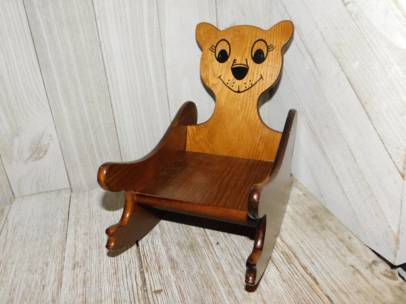 Heritage Mint Bear Doll Rocking Chair 90, Vintage Doll Furniture, Wood Doll Chair, Bear Doll Chair, Doll Rocking Chair Daysgonebytreasure *y
