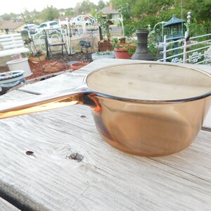 Vision Corning ware Sauce Pan, Small Brown Smoked Glass  Vintage Pan, Vintage Corning Ware, Vintage Dishes, Daysgonebytreasures D*c
