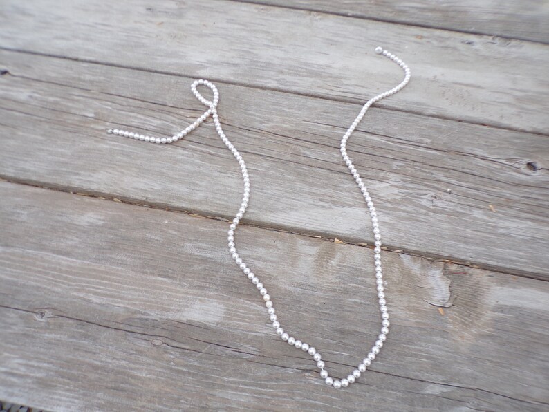 Long White Beaded Necklace, Vtg Bead Necklace, Vtg Jewelry, Women's Jewelry Gift Prop Memories Daysgonebytreasures *y image 2