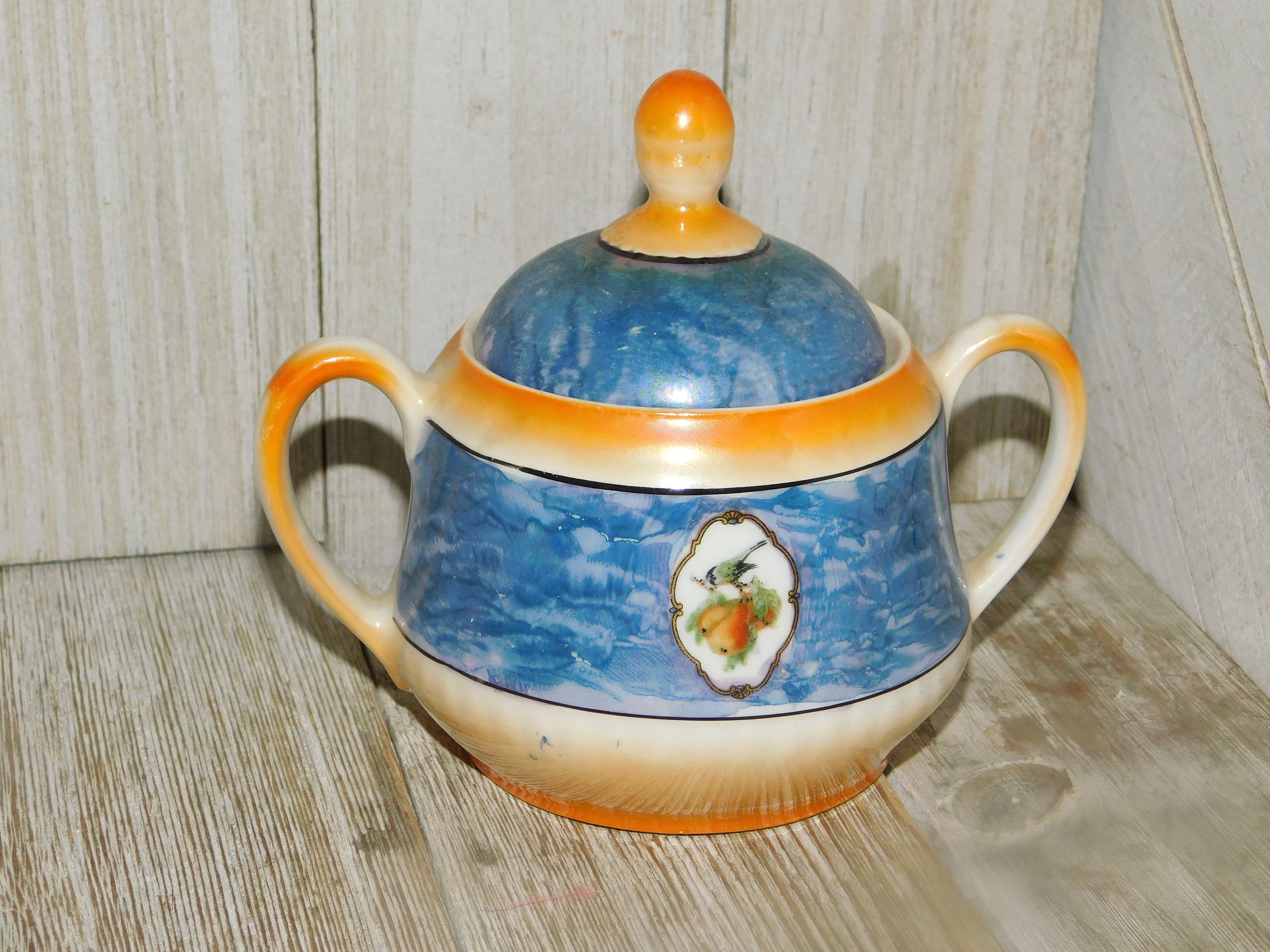 ブルーバード 陶器 シェイカー 昭和レトロ Blue Bird Sugar Bowl - Etsy